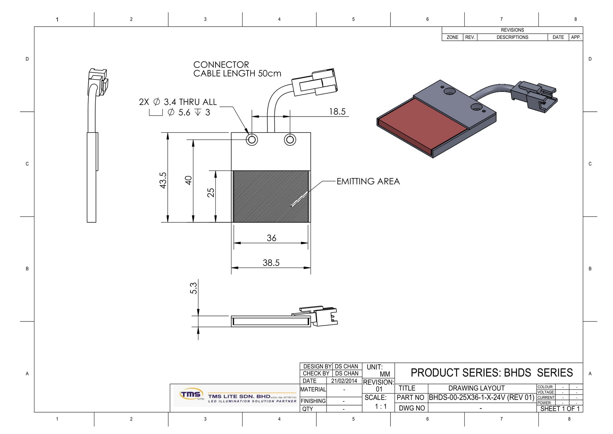 BHDS-00-25x36-1-W-24V