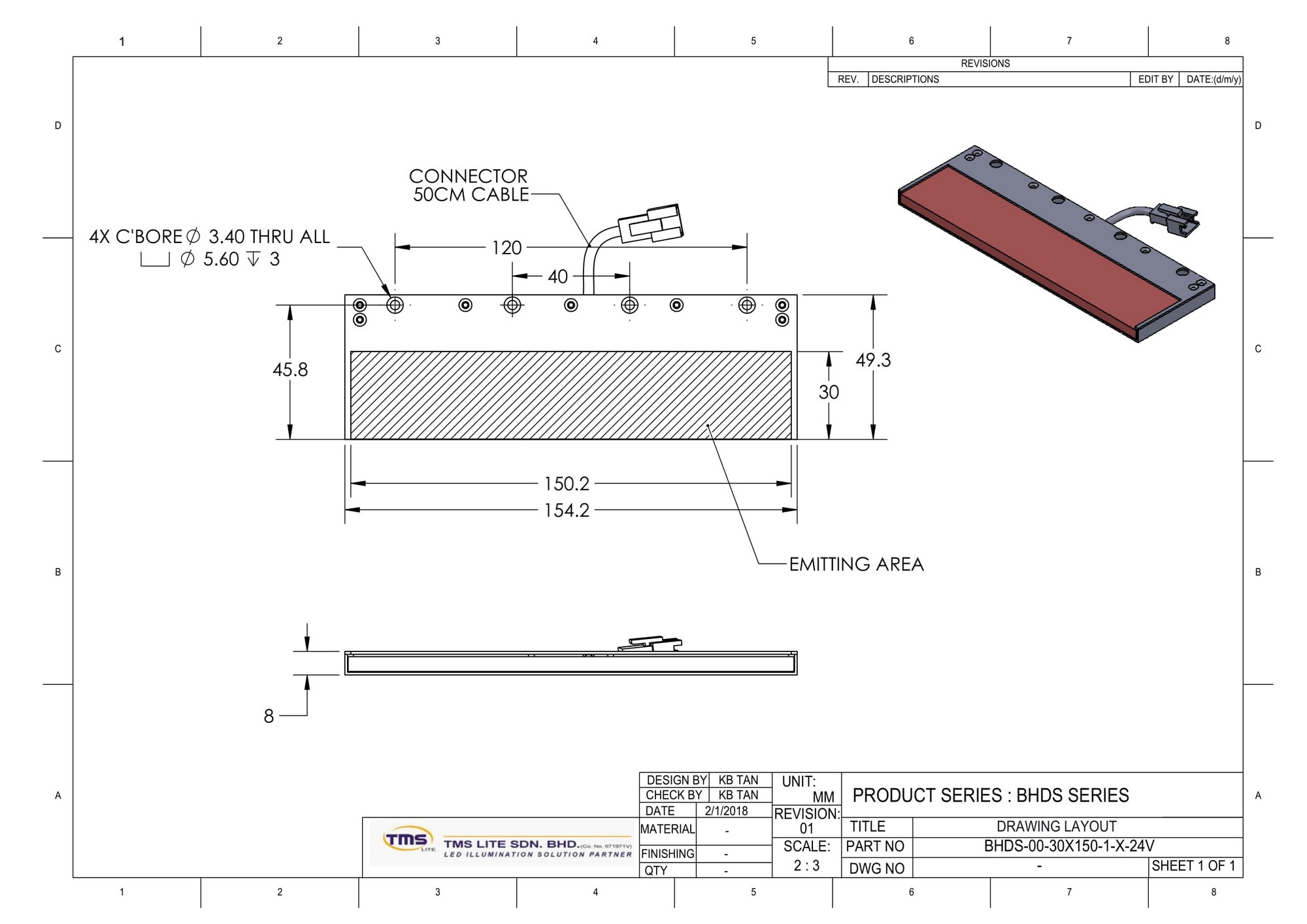 BHDS-00-30x150-1-W-24V