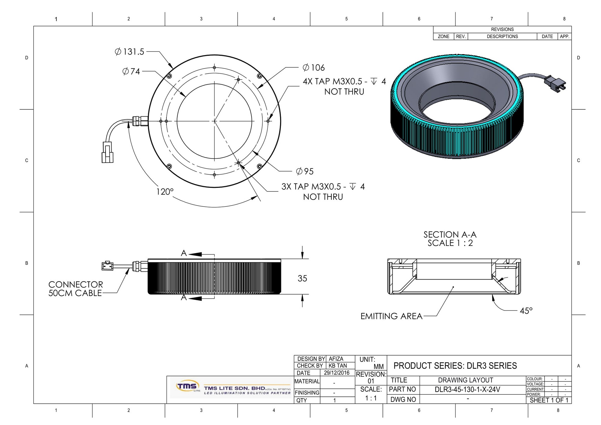 DLR3-45-130-1-R-24V Drawing