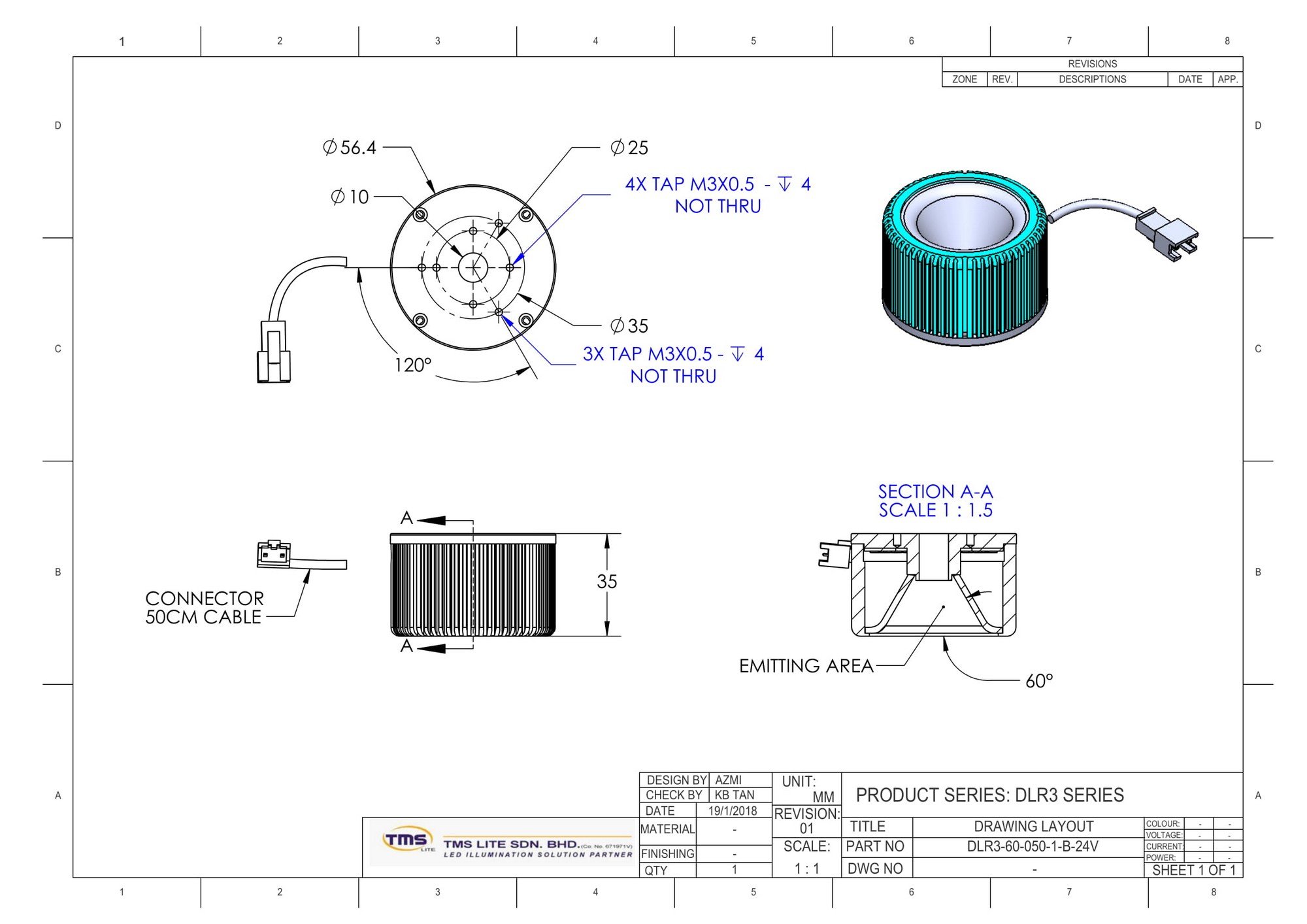 DLR3-60-050-1-B-24V Drawing