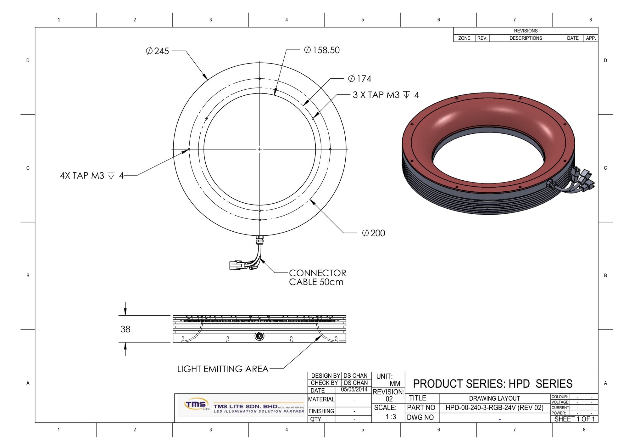 specifications HPD-00-240-1-RGBW