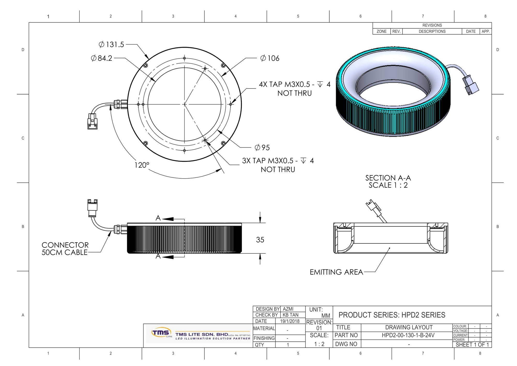 HPD2-00-130-1-G-24V Drawing