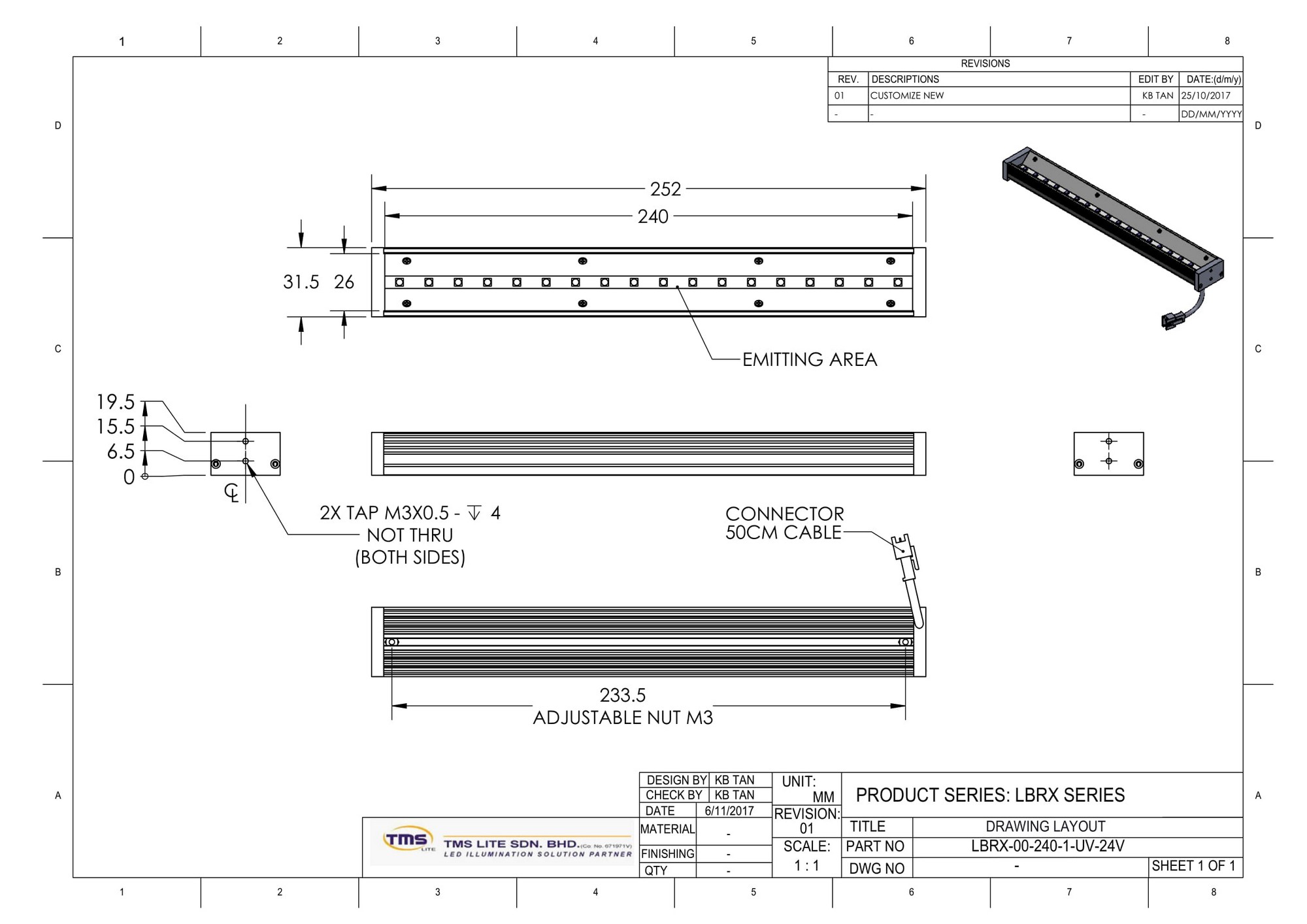 LBRX-00-240-1-UV365-24V