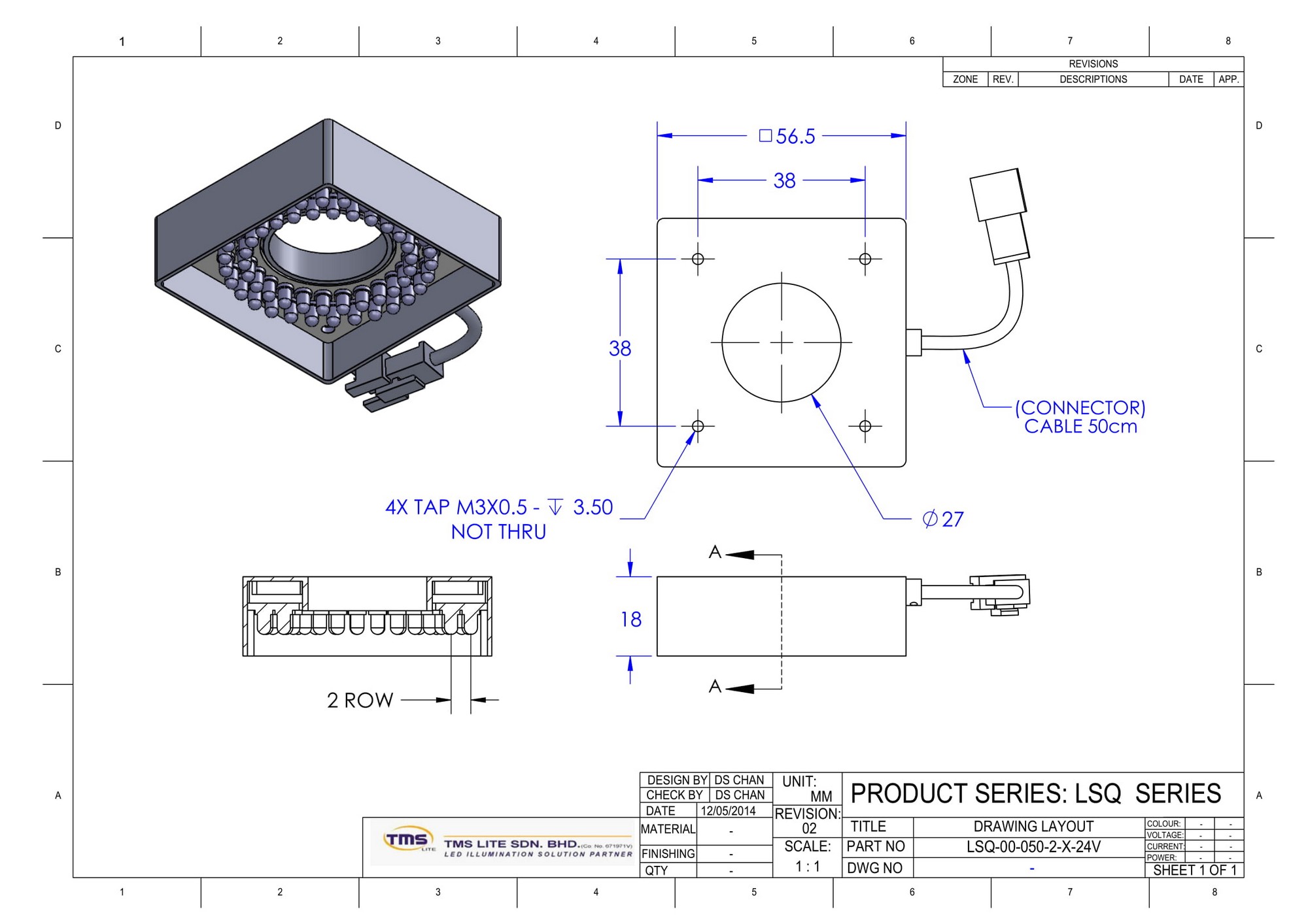 schema tekening LSQ-00-050-2-W