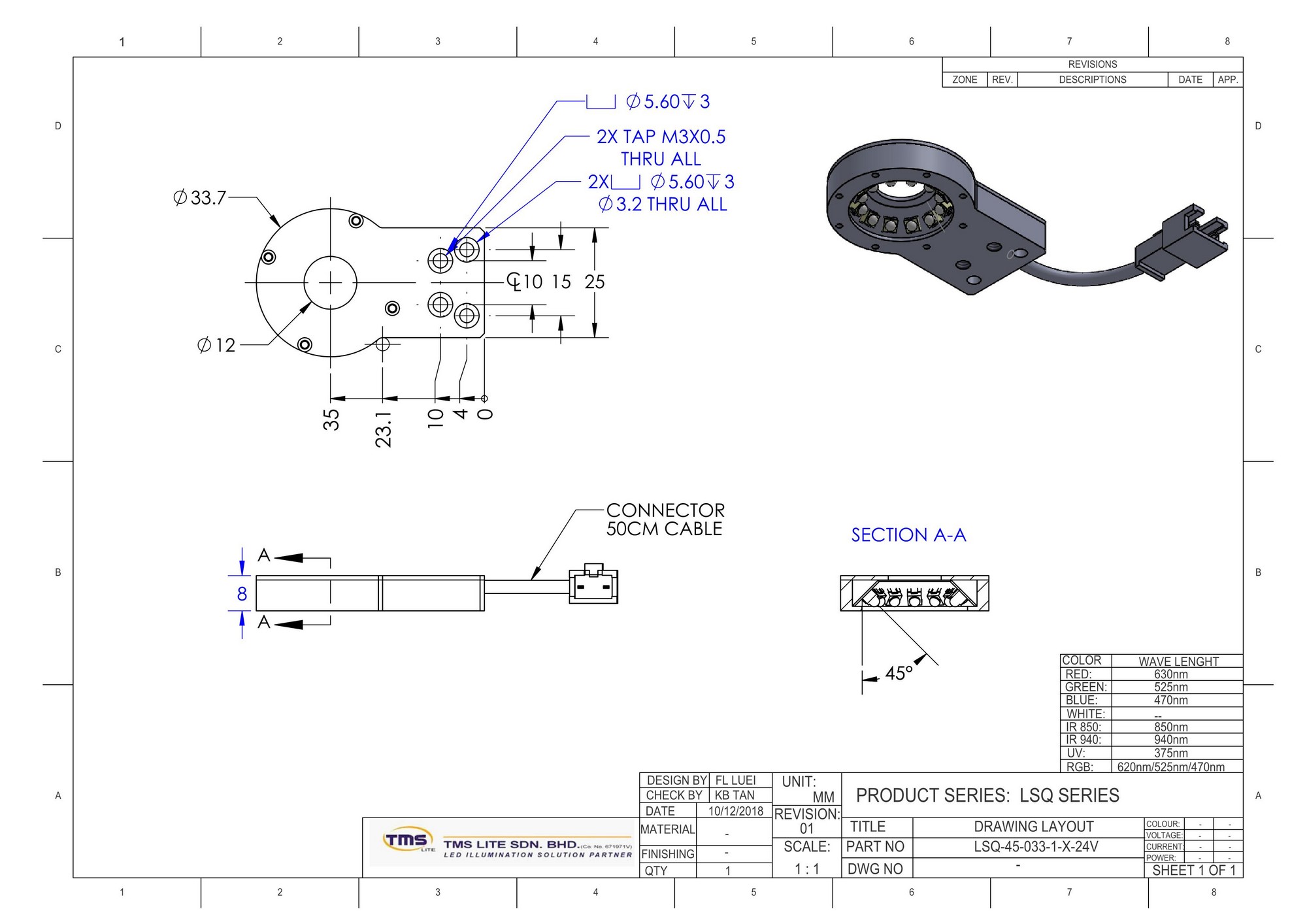 tekening LSQ-45-033-1-W