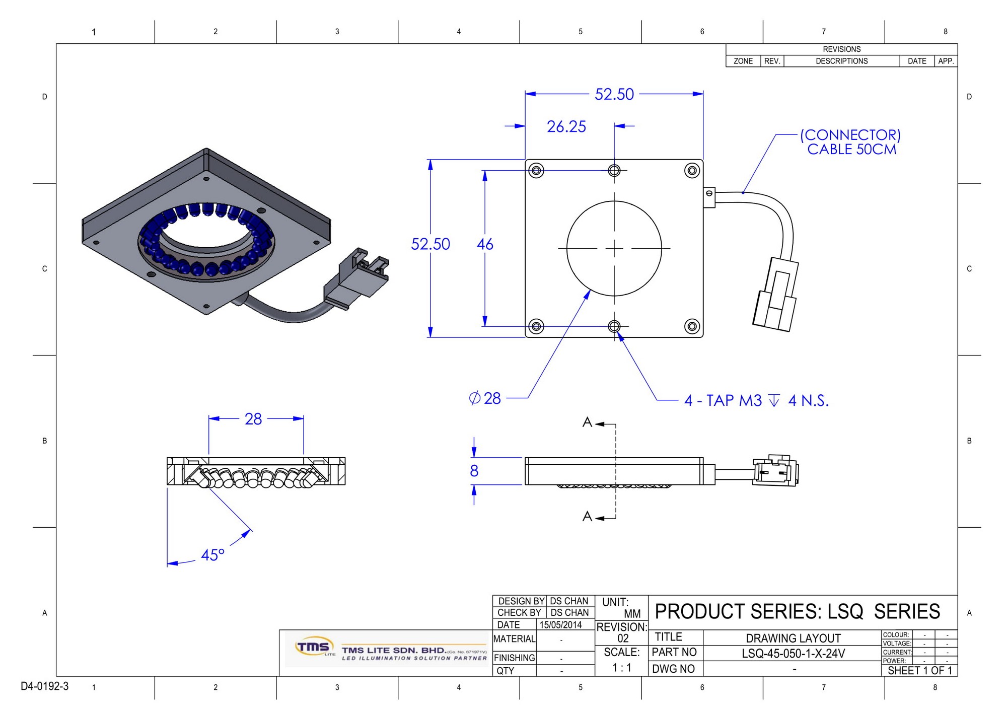 tekening schema LSQ-45-050-1-R