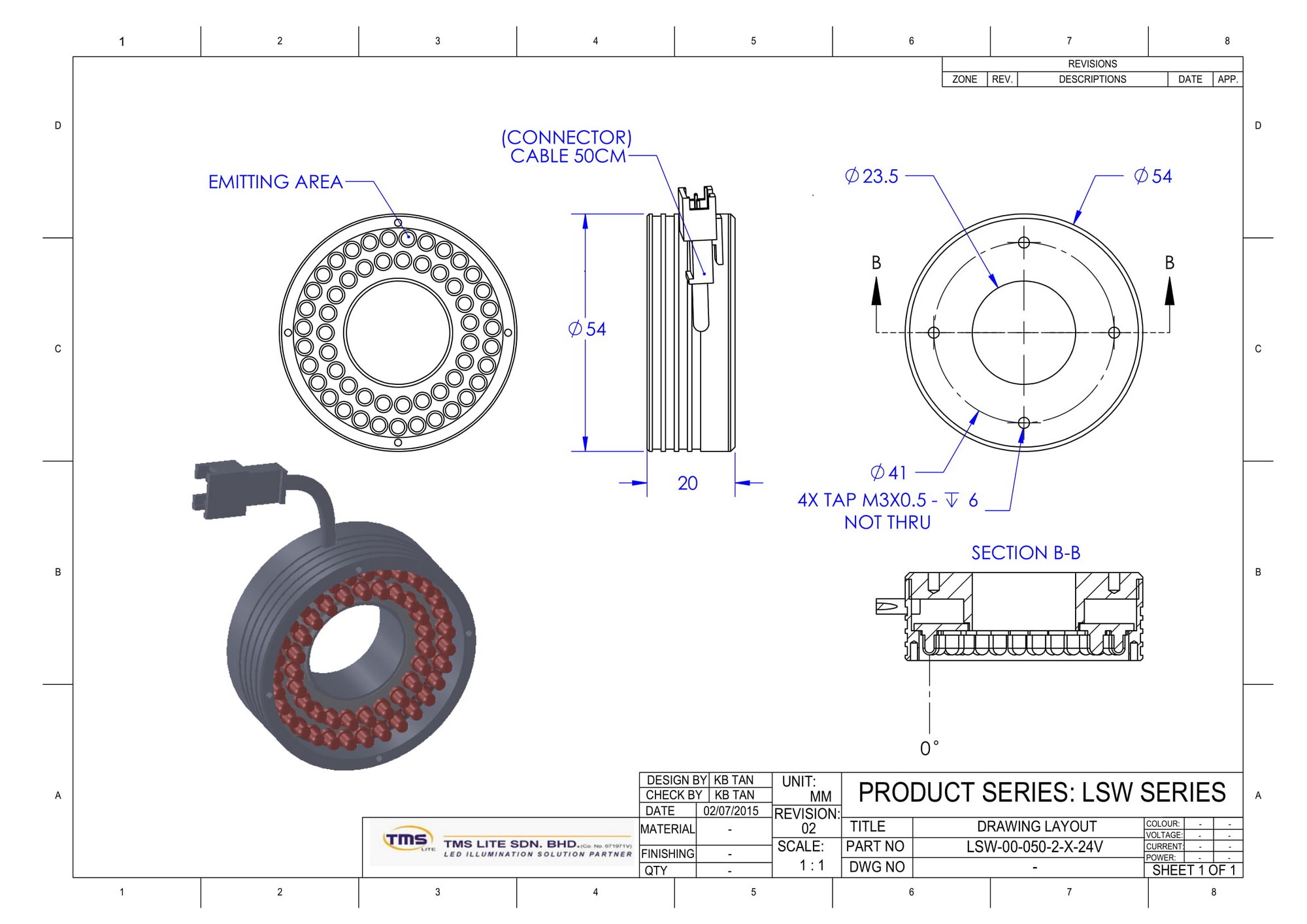 tekening opbouw LSW-00-050-2-B