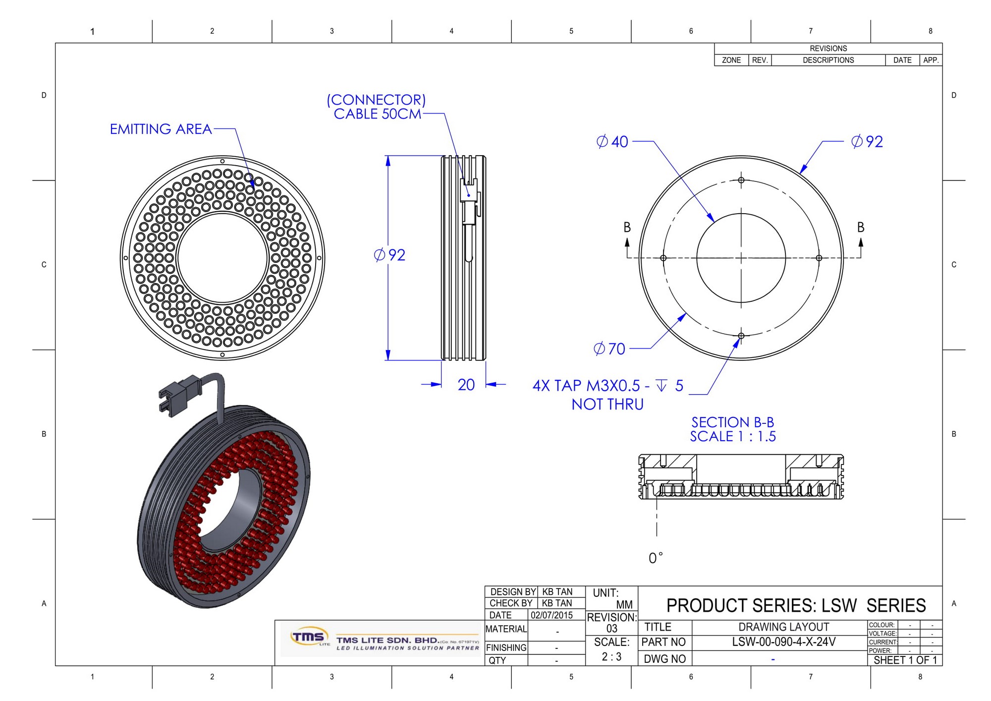 weergave tekening LSW-00-090-4-R