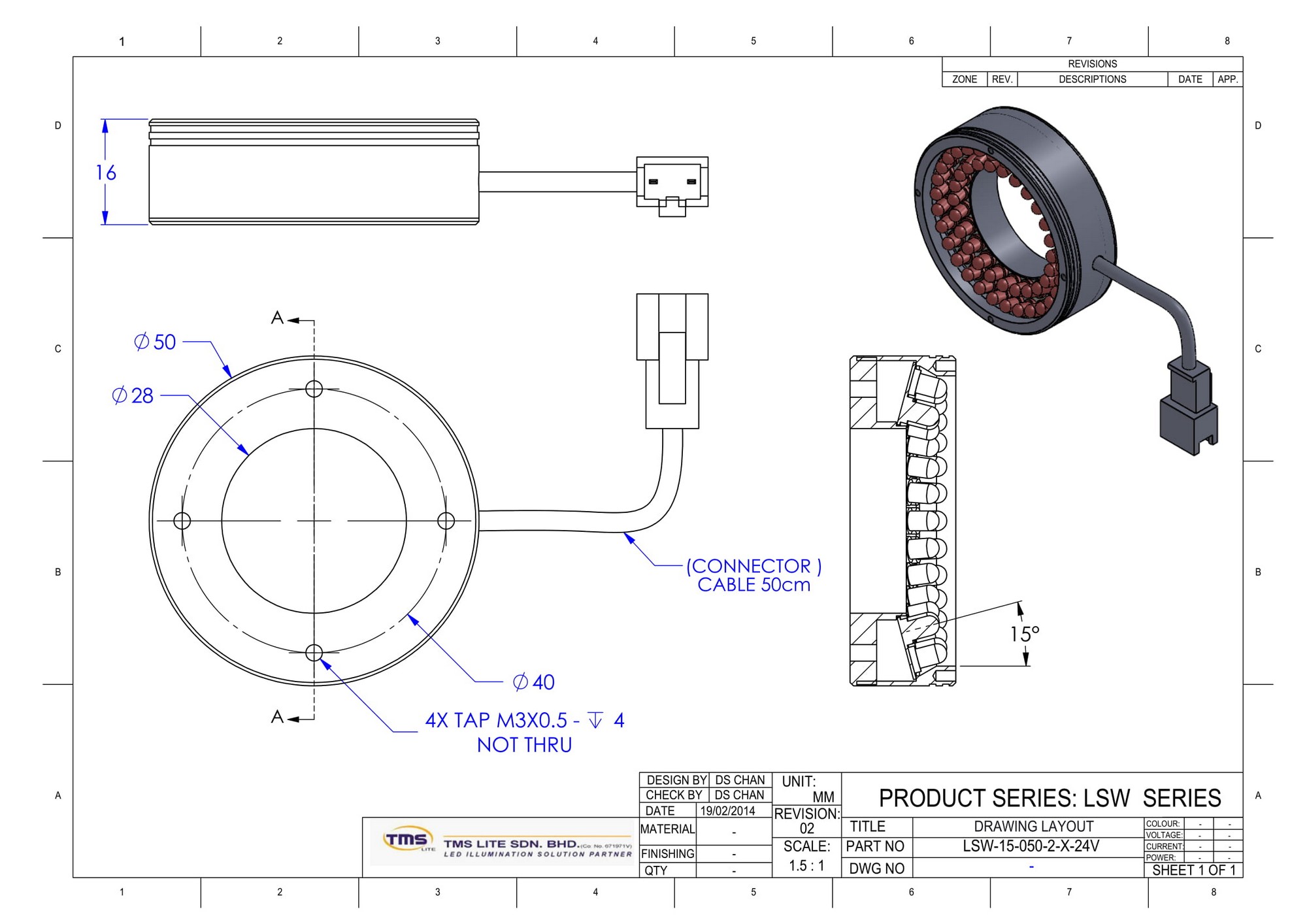 tekening  LSW-45-050-2-B-12V