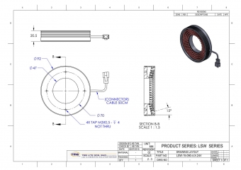 tekening LSW-15-090-4-B-12V 12 volt opbouw